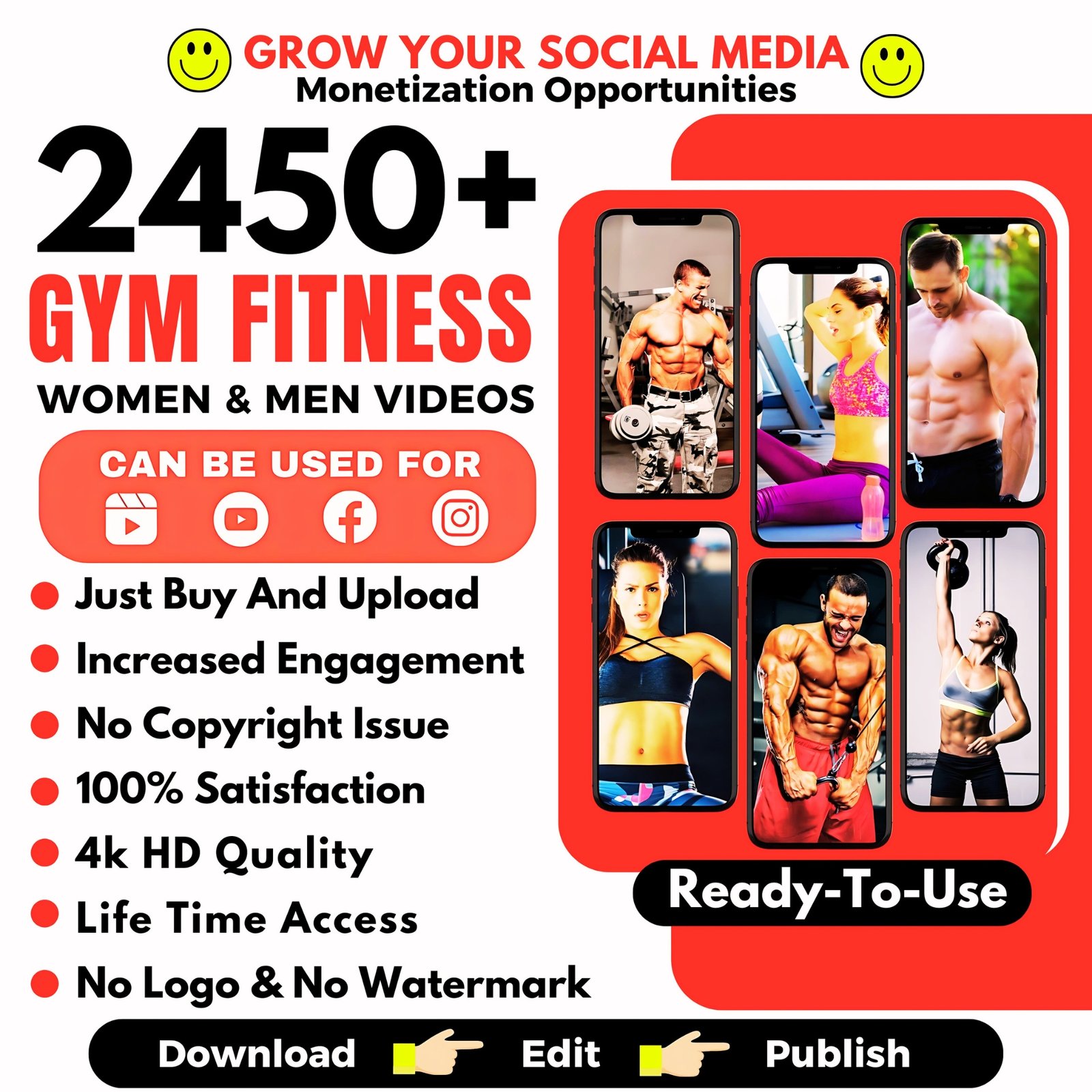 2450+ Ready-to-Use Gym / Workout Video Reels & Shots